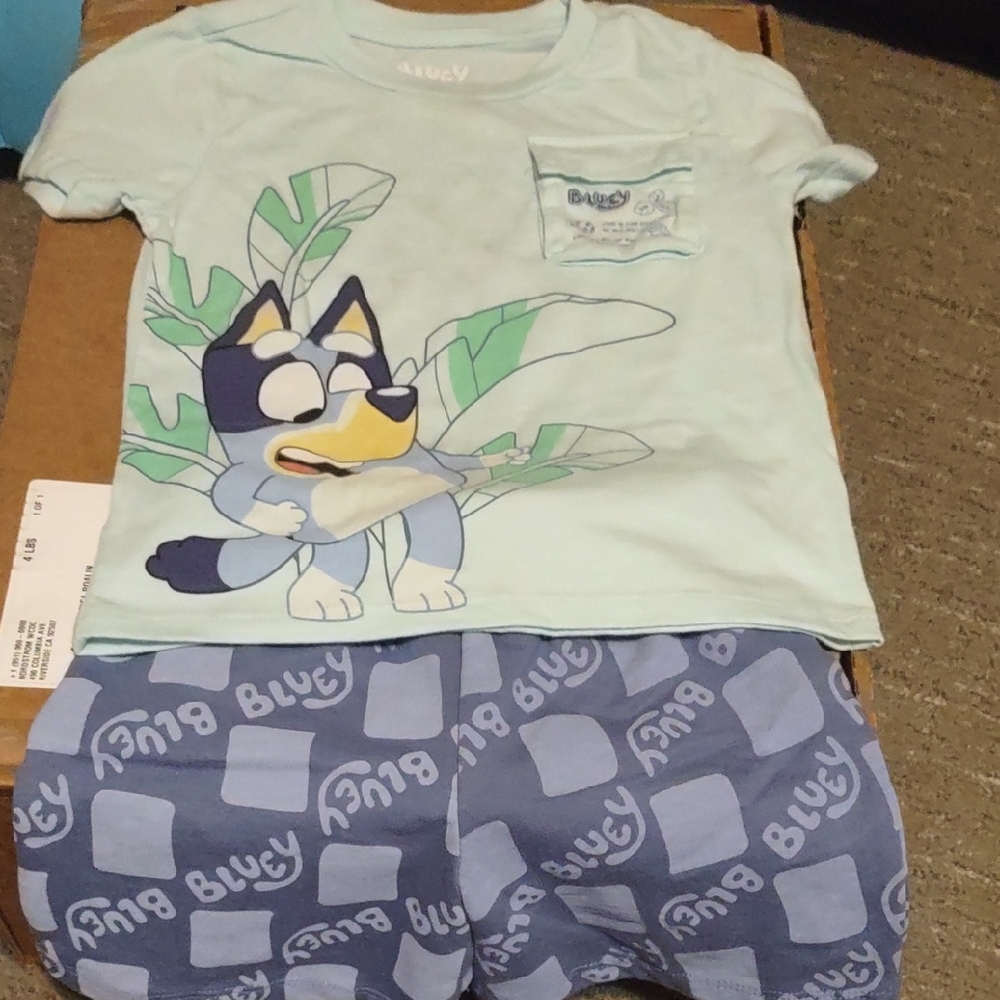 Kids Pajamas Set - Blue and White